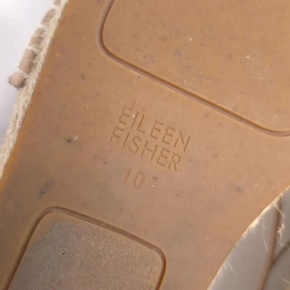 EILEEN‎ FISHER Women's Espadrille Flats Elastic Straps 10 Beige Slip on